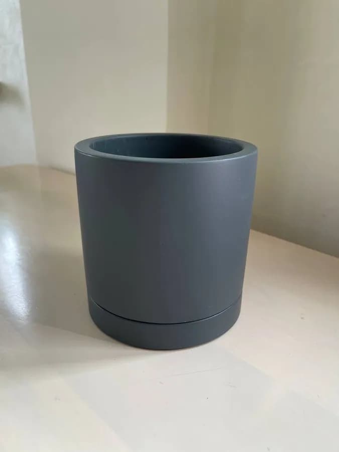 Горшок серия Лаунж, бетон, цвет серый, 14*15см, объем 1,38л., антрацит