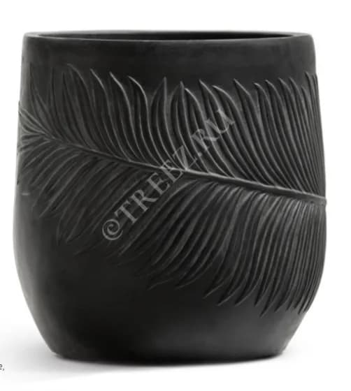 Кашпо серия TREEZ ERGO - Nature, полистоун, цвет Антрацит, 21*21см, объем 5.5л., Чаша